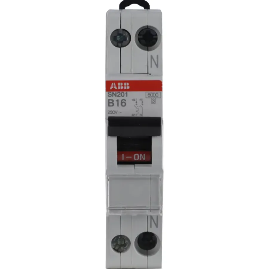 Zekeringen & Groepenkasten > ABB HAF Installatieautomaat B-kar 16 A 1P+N