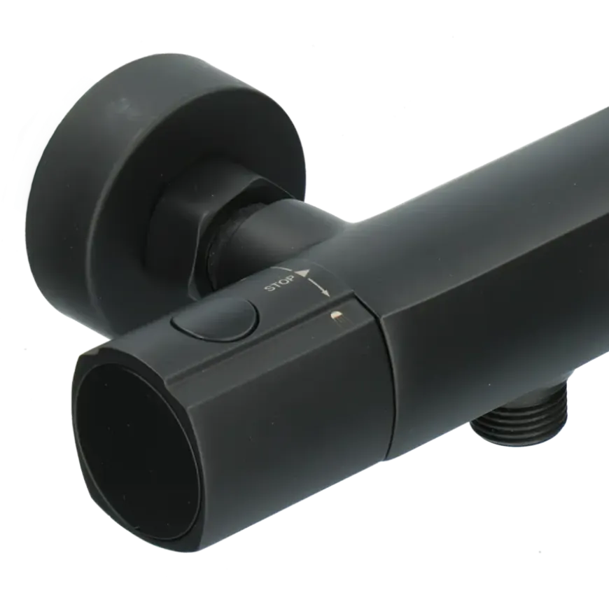 Absolut thermostatische badkraan Absi zwart 15 cm