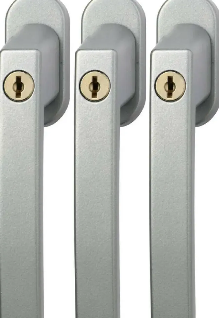 Raambeslag|Raamsluiting > Abus raamboom aluminium met slot 3 stuks