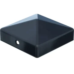 Afdekkap voor tuinpaal zwart hout 7 x 7 cm