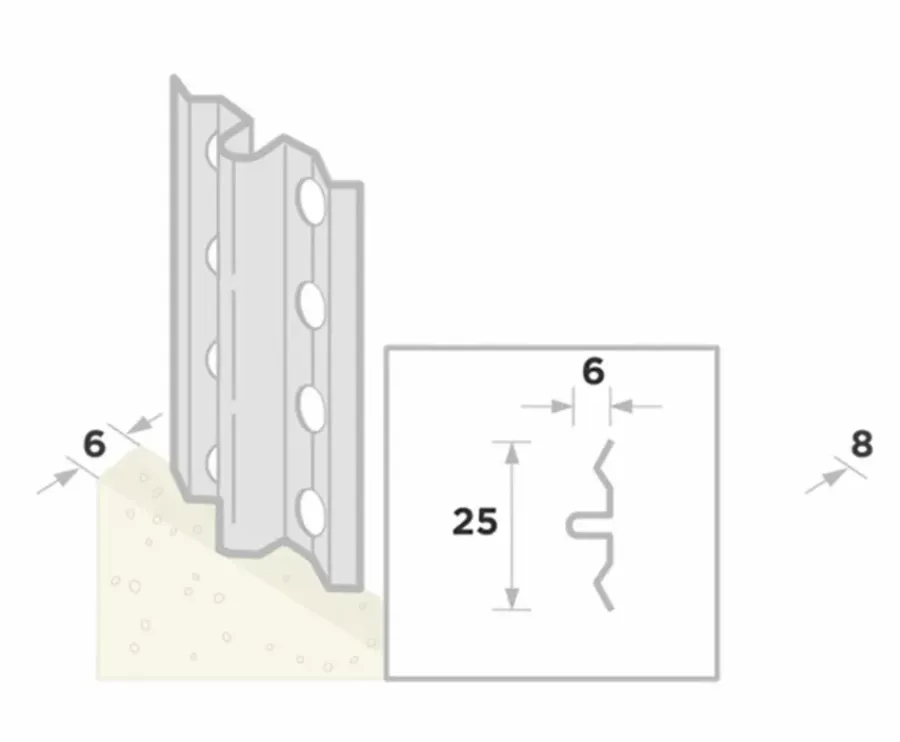 Gipsplaatbenodigdheden & Accessoires > Geen Afreiprofiel aluzink staal 260 cm
