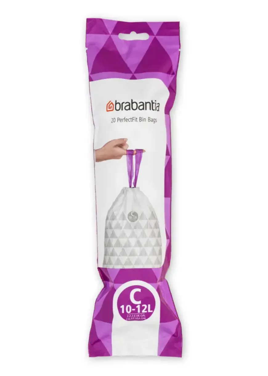 Afvalzak met trekbandsluiting 'PerfectFit' C, 10-12 liter (20 stuks/rol)