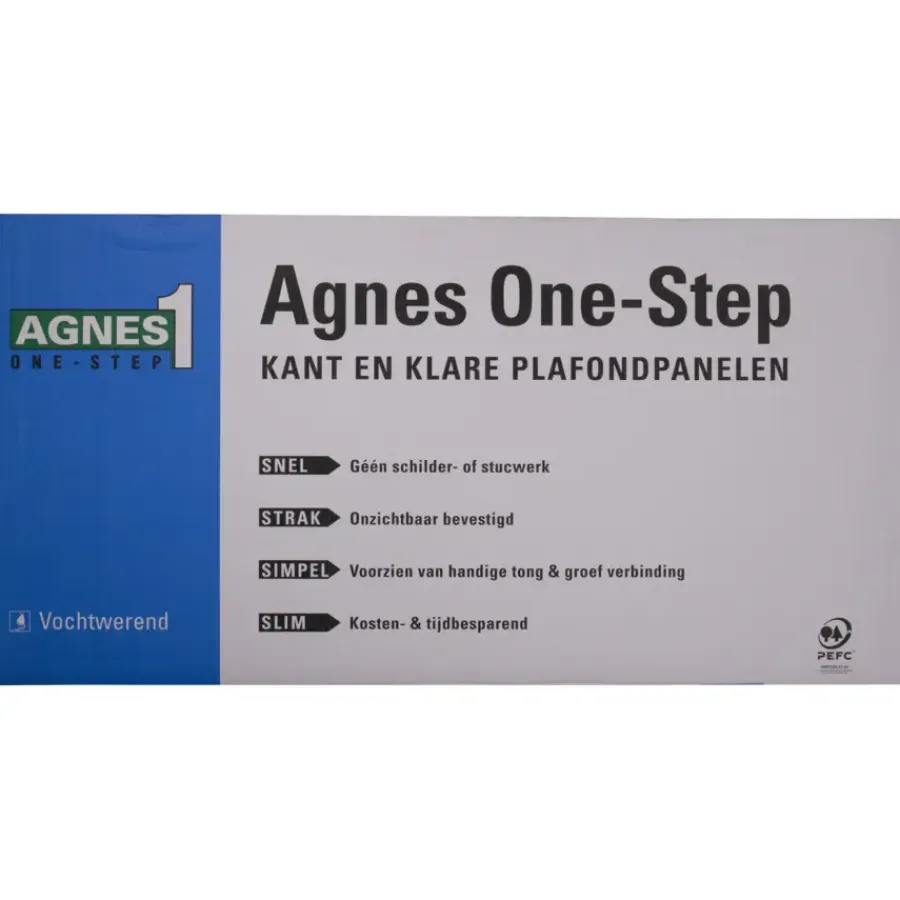 Wand- & Plafondplaten|Lambrisering > Agnes plafondplaat vochtwerend wit stuc 120x60 cm (4 stuks, ca 2,88 m2)