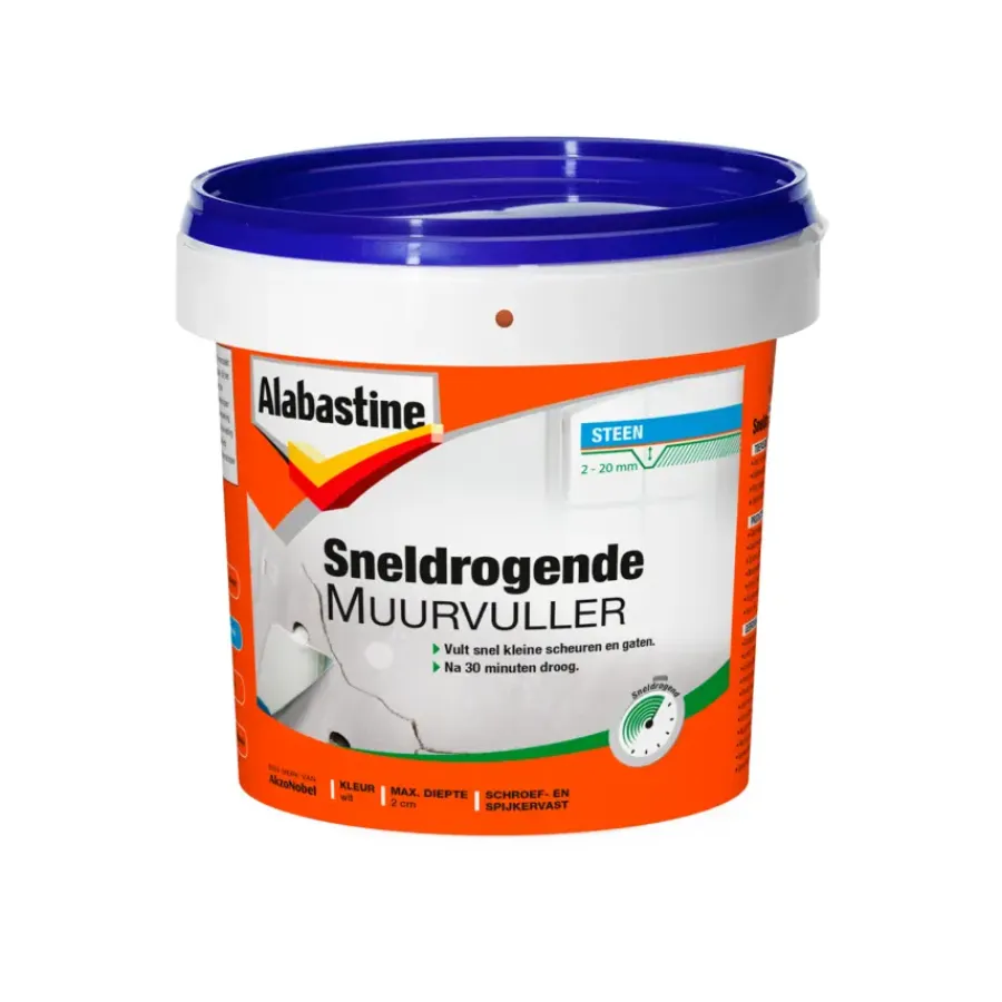 Gipsvuller|Gips- & Muurvuller > Alabastine muurvuller Sneldrogend 1 kg