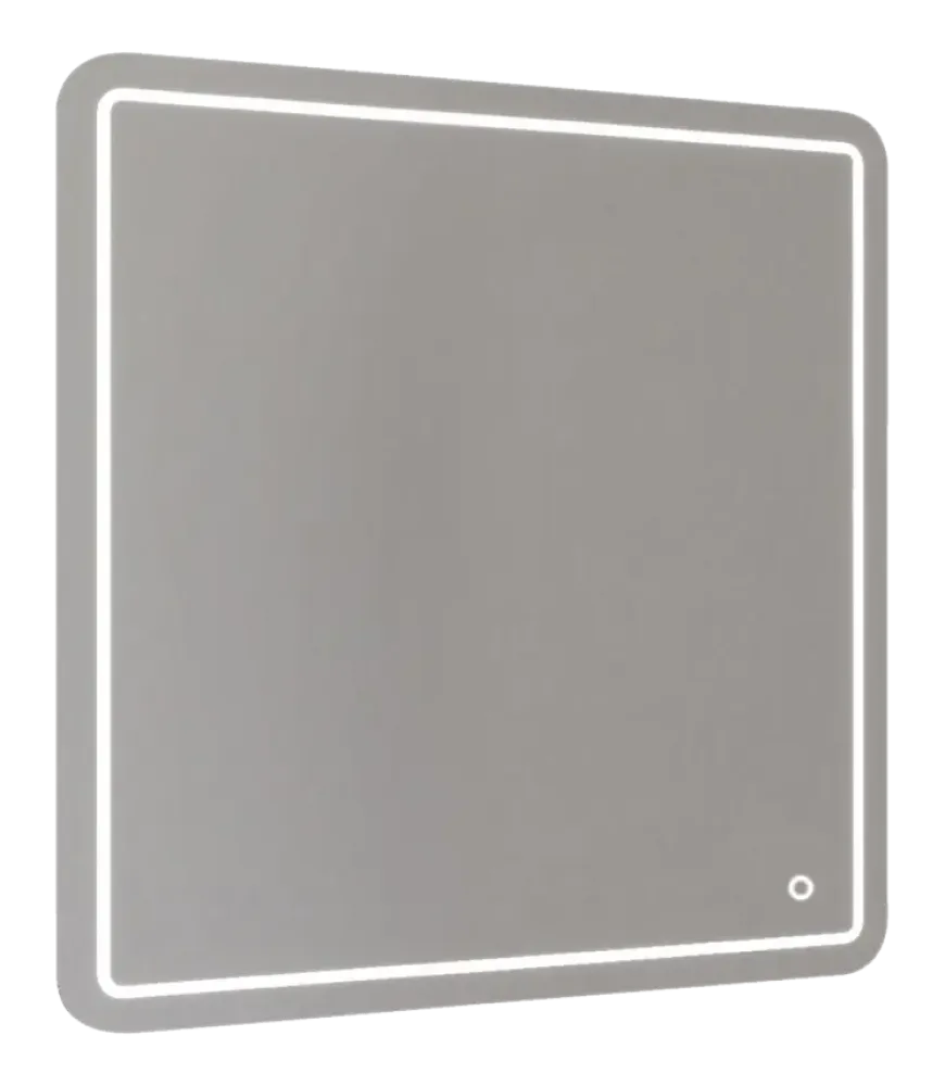 Allibert badkamerspiegel Kruz met verlichting rechthoek 80 x 80 cm RVS