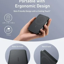 Batterijladers|Computeraccessoires > Anker MagGo Slim powerbank snelladen 10.000 mAh zwart