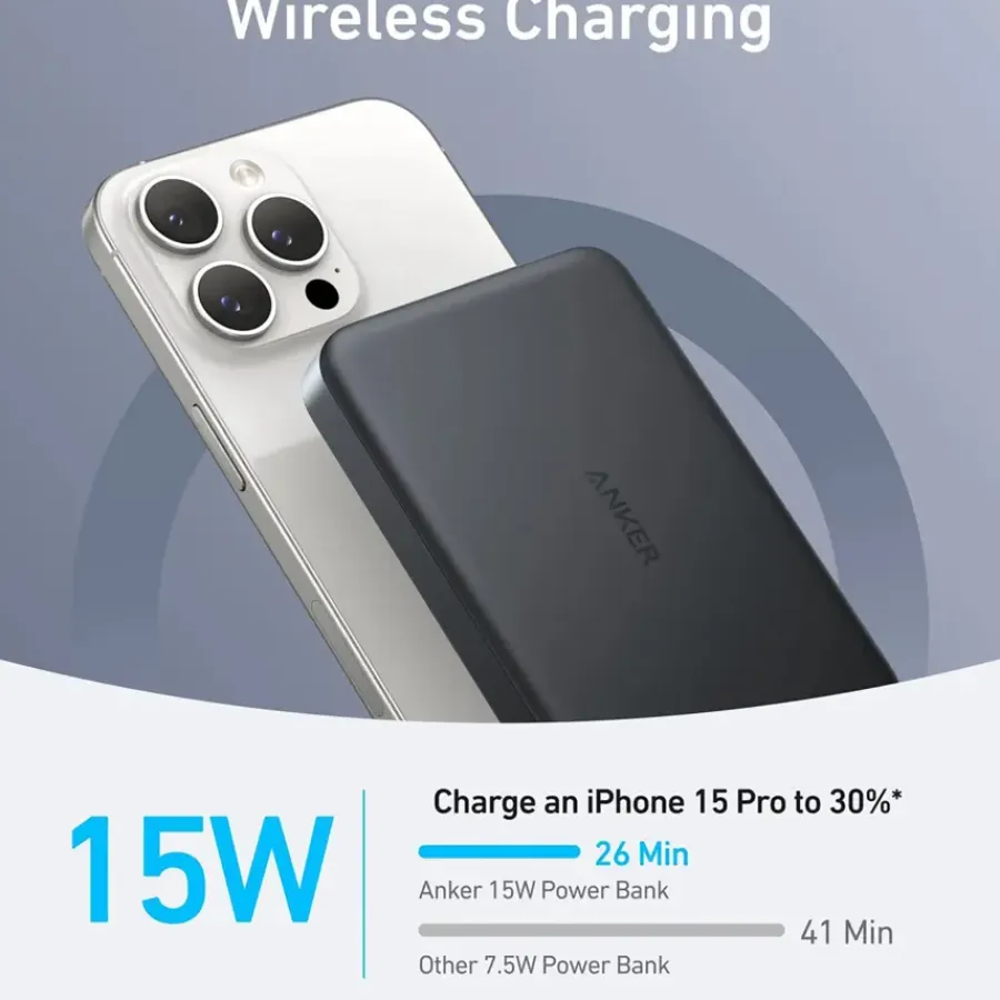 Batterijladers|Computeraccessoires > Anker MagGo Slim powerbank snelladen 10.000 mAh zwart
