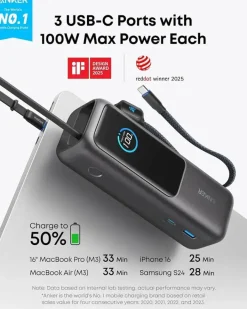 Batterijladers|Computeraccessoires > Anker Powerbank snelladen 25.000 mAh (165W)
