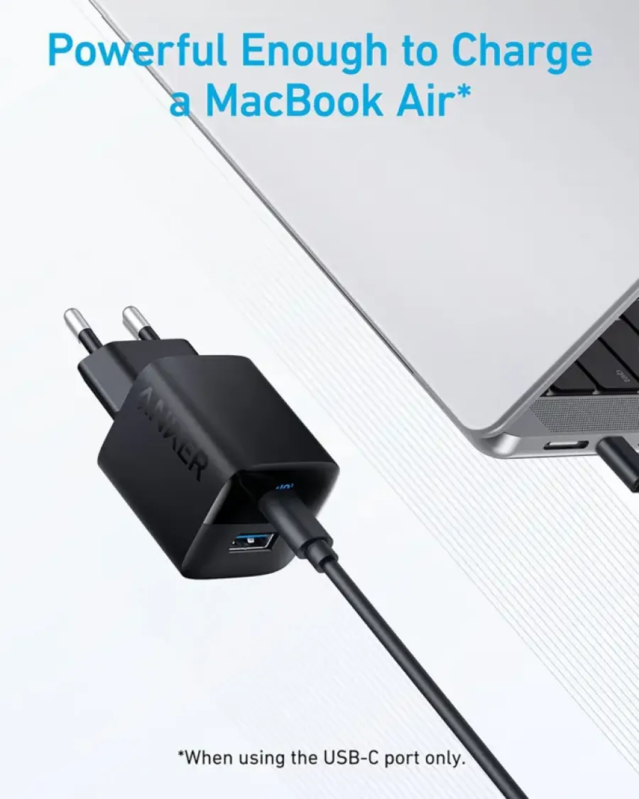 Batterijladers|Computeraccessoires > Anker 323 USB-C dual snellader zwart