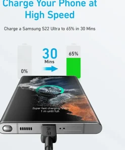 Computeraccessoires > Anker 322 USB-C naar USB-C kabel snelladen 1 m zwart
