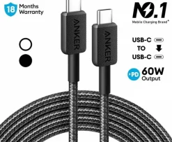 Computeraccessoires > Anker 322 USB-C naar USB-C kabel snelladen 1 m zwart