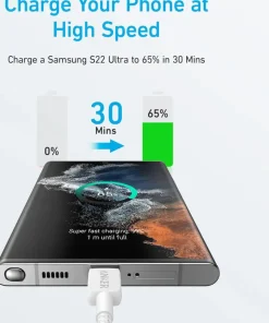 Computeraccessoires > Anker 322 USB-C naar USB-C kabel snelladen 1 m wit