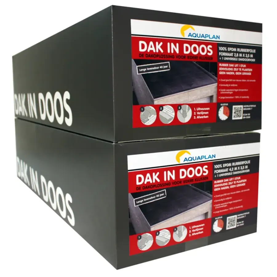 Dakbedekking Platte Daken > Aquaplan dak in doos 4,2 x 3,5 m incl. gratis manchet