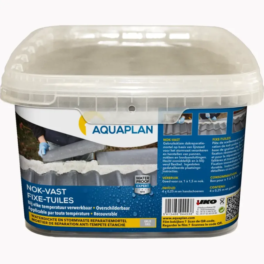 Dak- En Gootreparatie|Dakbedekking Schuine Daken > Aquaplan Nok-vast grijs 4 x 0,25 m 1,75 kg