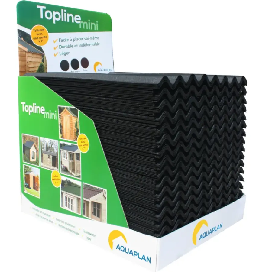 Dakbedekking Schuine Daken > Aquaplan Topline mini golfplaat bitumen zwart 76 x 100 cm
