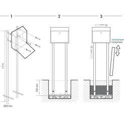 Brievenbussen|Brievenbussen > Arregui brievenbuspaal universeel