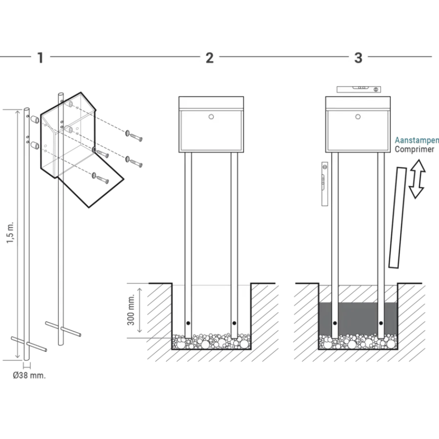 Brievenbussen|Brievenbussen > Arregui brievenbuspaal universeel