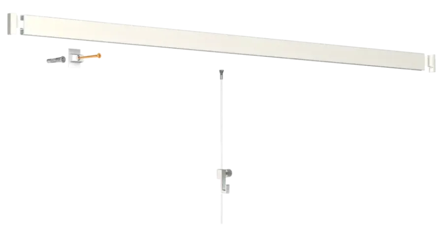 Bevestiging Wand- & Plafondbekleding > Artiteq Click Rail schilderij ophangsysteem compleet 6 meter wit RAL 9016 overschilderbaar