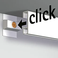 Bevestiging Wand- & Plafondbekleding > Artiteq Click Rail schilderij ophangsysteem compleet 2 meter wit RAL 9016 overschilderbaar
