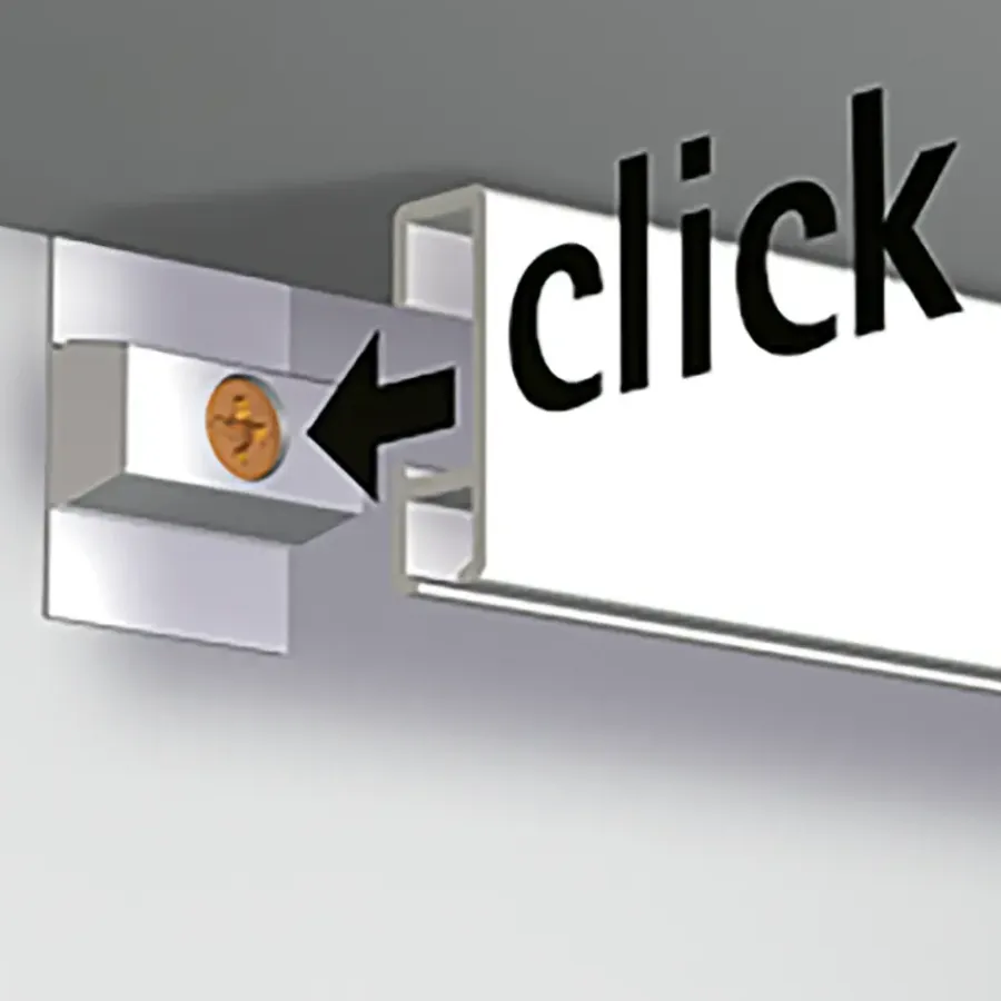 Bevestiging Wand- & Plafondbekleding > Artiteq Click Rail schilderij ophangsysteem compleet 2 meter wit RAL 9016 overschilderbaar