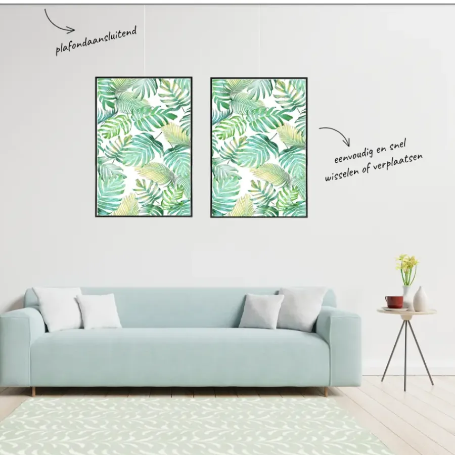Bevestiging Wand- & Plafondbekleding > Artiteq Click Rail schilderij ophangsysteem compleet 2 meter wit RAL 9016 overschilderbaar