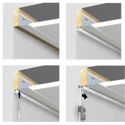 Bevestiging Wand- & Plafondbekleding > Artiteq Top Rail schilderij ophangsysteem compleet 2 meter wit RAL 9003