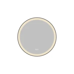 Atlantic badkamerspiegel Janessa met verlichting rond ø 60 cm chroom - met zwarte aluminium rand