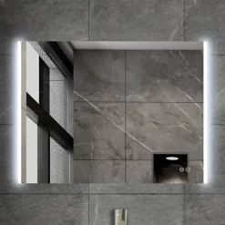 Atlantic badkamerspiegel Taylan met verlichting rechthoek 60 x 80 cm chroom
