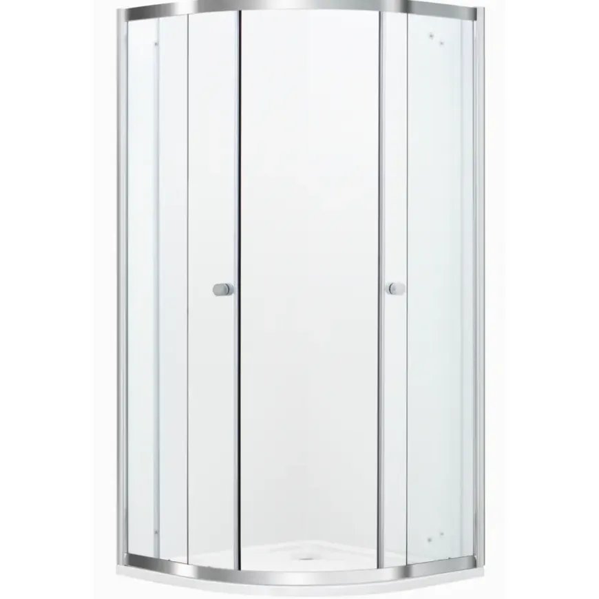 Atlantic douchecabine Silas met schuifdeur zilver kwartrond 90 x 90 cm