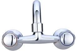 Atlantic keukenkraan Thomas 2-knops bovenuitloop chroom 15 cm