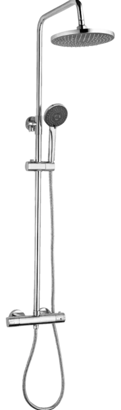 Atlantic regendoucheset Asher met handdouche 3 standen en thermostaatkraan chroom - hartafstand kraan 12 cm
