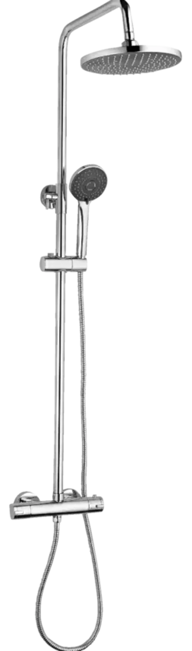 Atlantic regendoucheset Asher met handdouche 3 standen en thermostaatkraan chroom - hartafstand kraan 12 cm