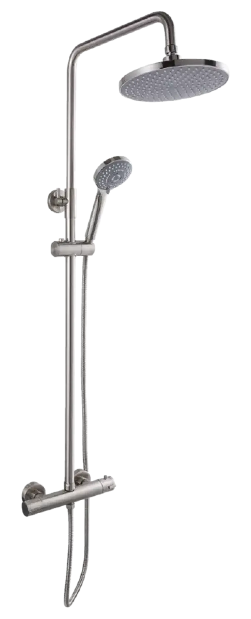 Atlantic regendoucheset Asher met handdouche 3 standen en thermostaatkraan RVS - hartafstand kraan 15 cm