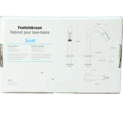 Atlantic Scott 1-knops fonteinkraan Zwart