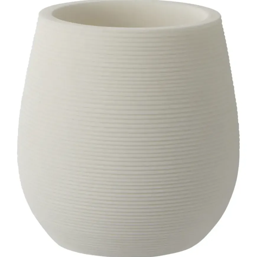 Atlantic tandenborstelbeker natuursteenlook met ribbels Wit