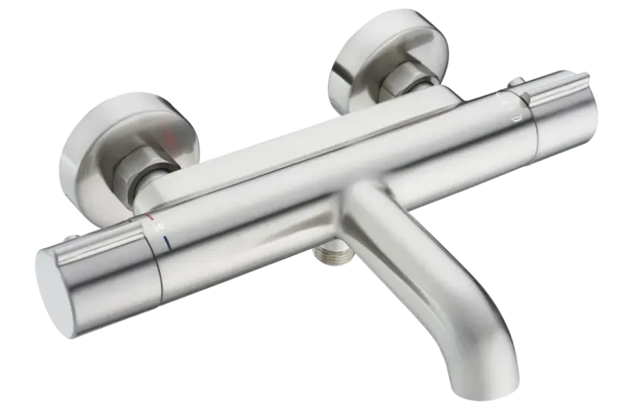 Atlantic thermostatische badkraan Colin RVS 15 cm