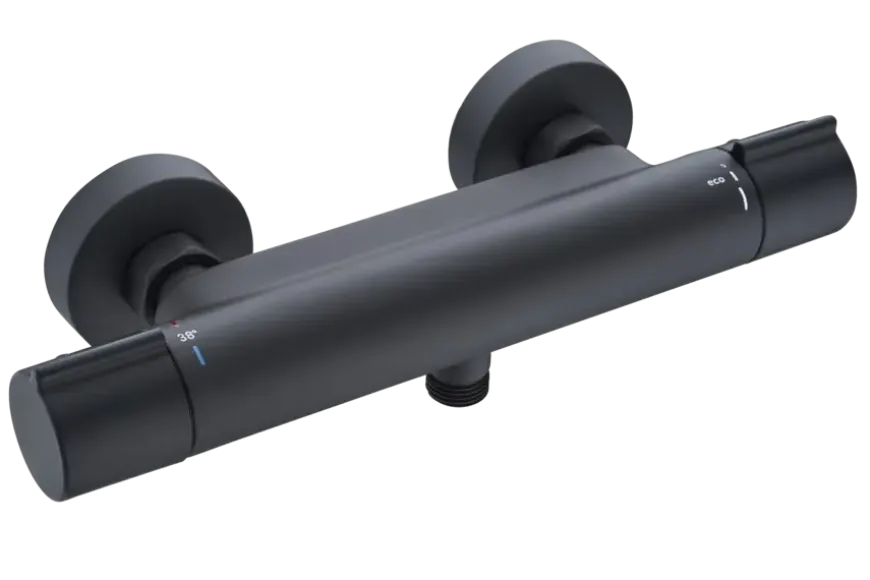 Atlantic thermostatische douchekraan Colin zwart 15 cm