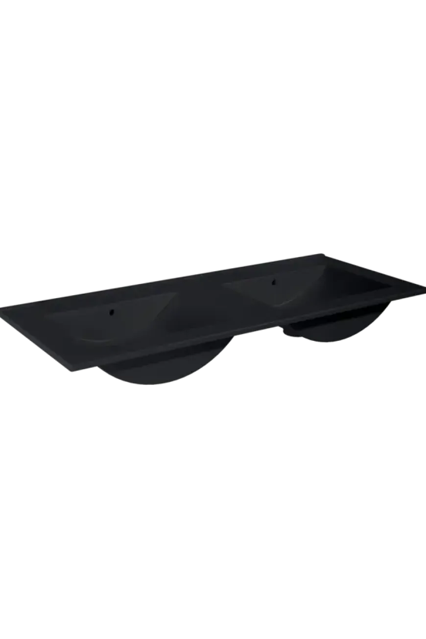 Atlantic wastafel Kyra zwart keramiek 120 cm