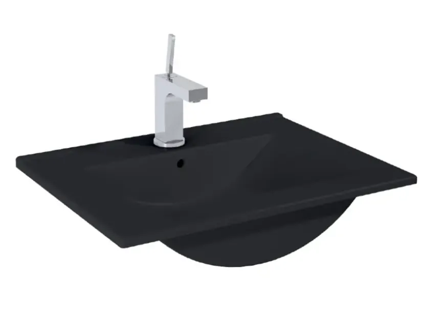 Atlantic wastafel Kyra zwart keramiek 60 cm