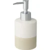Atlantic zeepdispenser keramiek met ribbels Wit/Zand