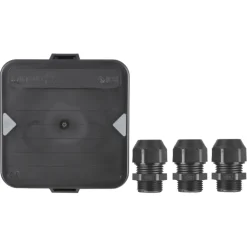 Elektradozen > Attema kabeldoos zwart M20 met 3 wartels IP65