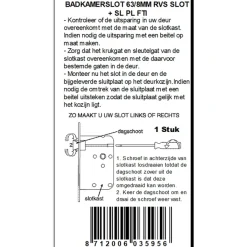 Deursloten|Cilinders > ATZ Insteekslot badkamerslot/wc-slot met RVS voorplaat Doorn 50mm