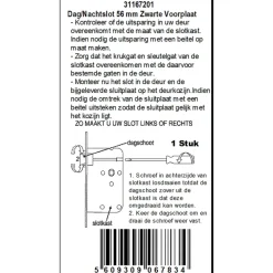 Deursloten|Cilinders > ATZ Insteekslot dag- /nachtslot met zwarte voorplaat Doorn 50mm PC 55mm