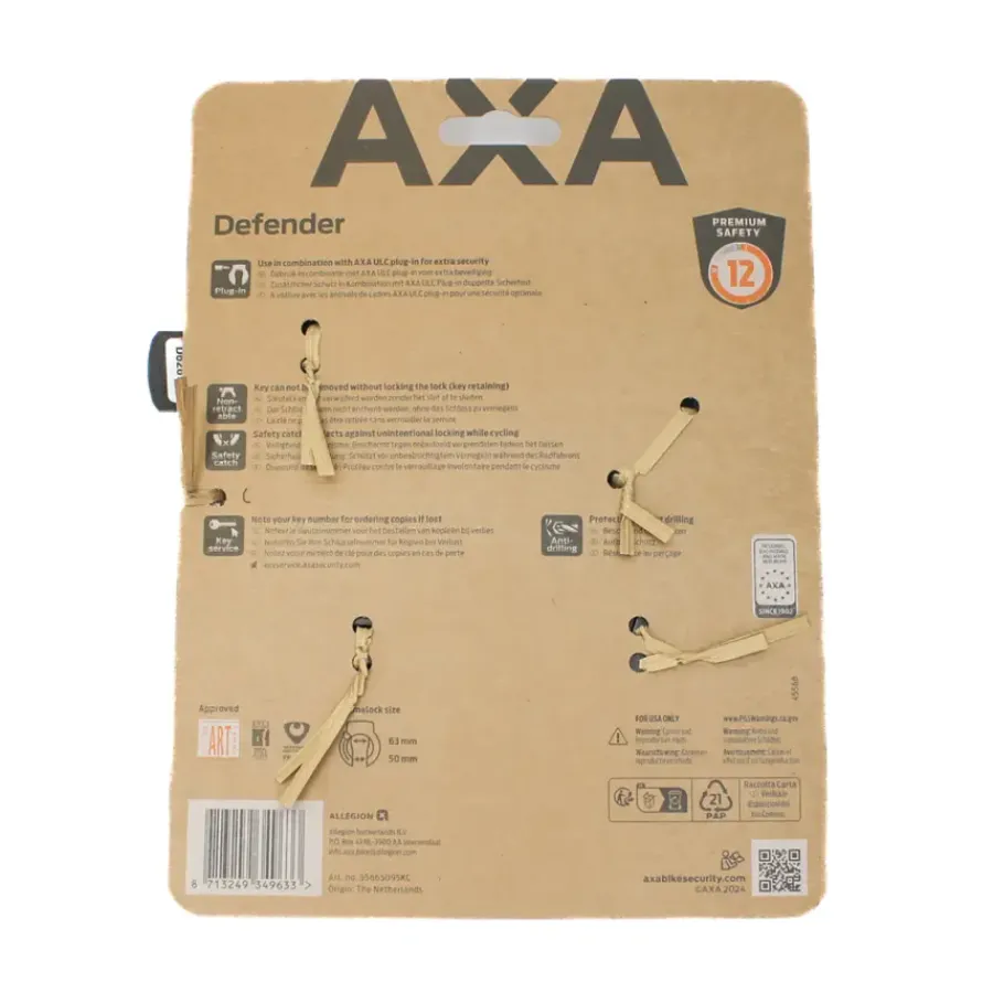 Fietssloten > AXA Defender ringslot zwart