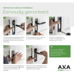 Deurbeslag Binnendeur|Deurklinken > AXA deurkrukset Curve Blok aluminium blindschild klaviersleutel