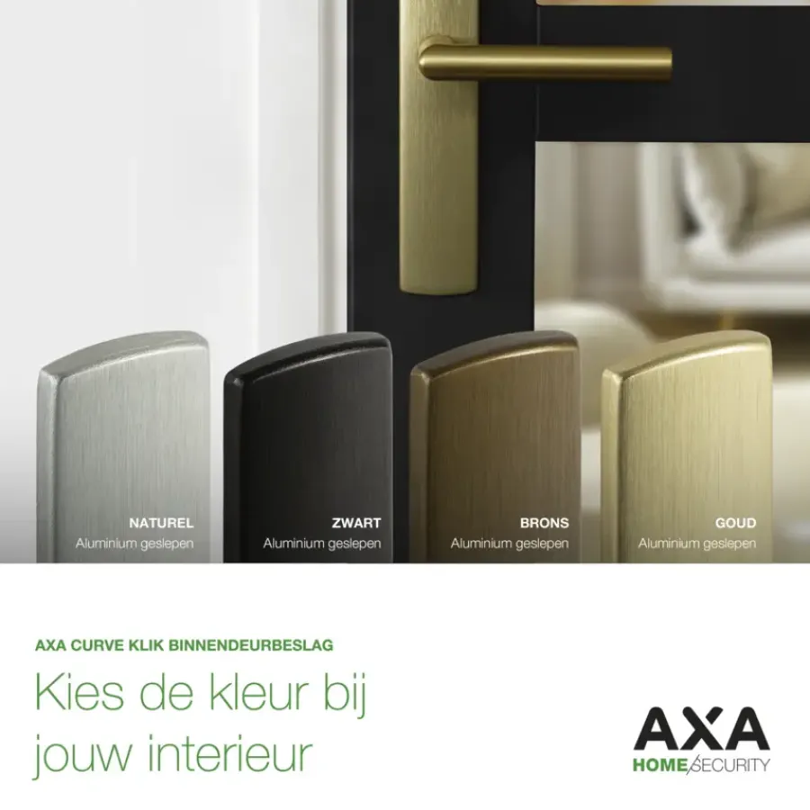 Deurbeslag Binnendeur|Deurklinken > AXA deurkrukset Curve Blok brons blindschild sleutelgat PC55