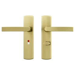 Deurbeslag Binnendeur|Deurklinken > AXA deurkrukset Curve Blok goud blindschild zilver wc-/badkamersluiting 63/8