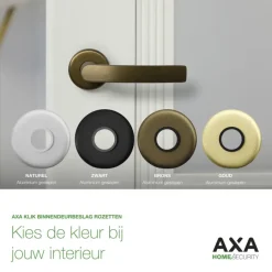Deurbeslag Binnendeur|Deurklinken > AXA deurkrukset Curve Blok zwart rozet met sleutelplaat