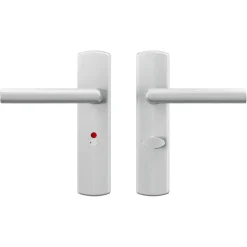 Deurbeslag Binnendeur|Deurklinken > AXA deurkrukset Curve Milan aluminium blindschild zilver wc-/badkamersluiting 63/8