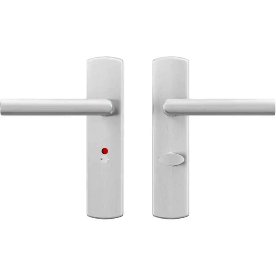 Deurbeslag Binnendeur|Deurklinken > AXA deurkrukset Curve Milan aluminium blindschild zilver wc-/badkamersluiting 63/8